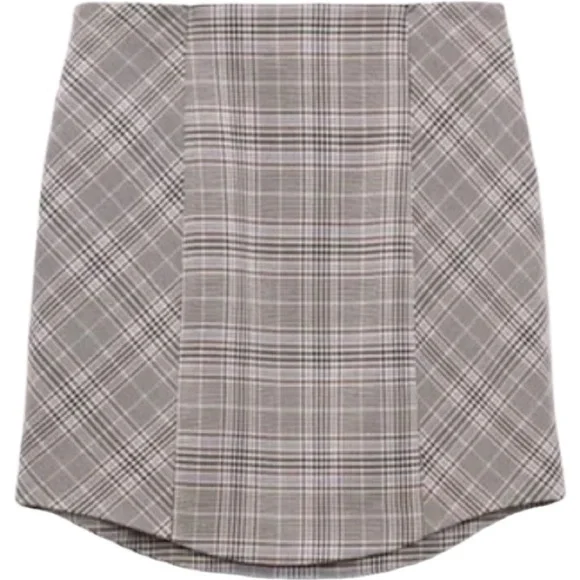 Zara Tan and Brown Pencil Mini Skirt for Work - Picture 6 of 7